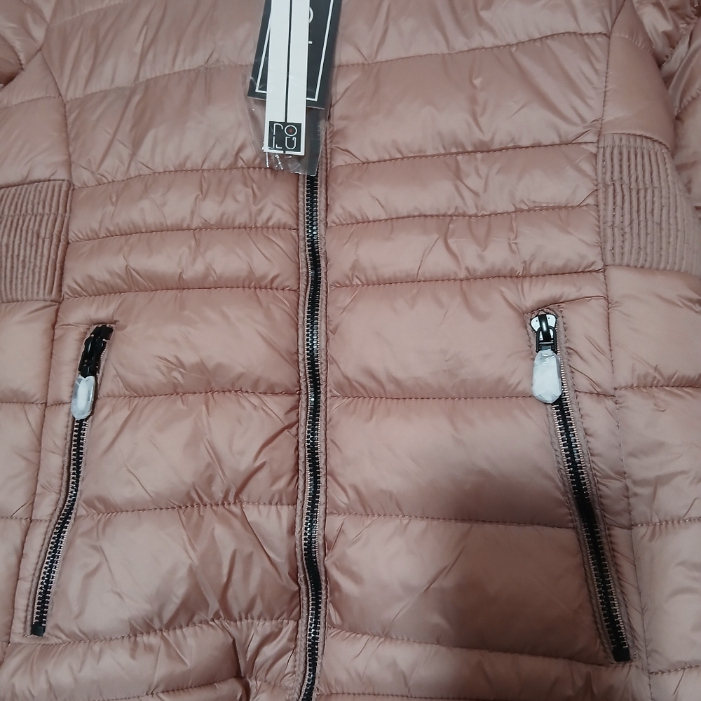 Polu Wonderful  Women's Tan Puffer Jacket Size S - Picture 3 of 16
